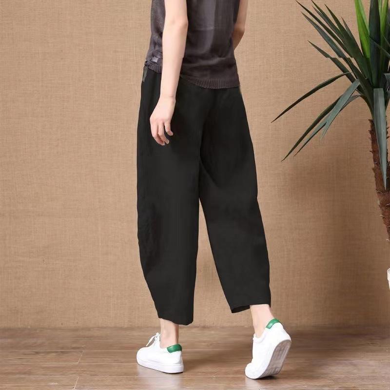 Quần Ống Rộng, Cỡ Nhỏ Và Cỡ Lớn, Dành Cho Nam Và Nữ, Chất Liệu Vải Lanh Và Cotton, Dáng Rộng Vừa Vặn, Dễ Phối Đồ, Dài Đến Mắt Cá Chân, Quần Thường Ngày Thích Hợp Mặc Ngoài Trời, Hàng Mới Về Mùa Hè 2024 Menswear Pants 7