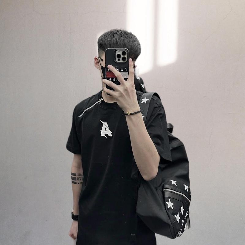 Áo phông khoá zip, Áo phông chữ A, Áo phông an thuyên, áo phông cotton, áo thun nam, áo phông nam Menswear Nhung