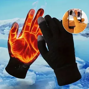 Sarung Tangan Hangat Touchscreen Winter Wol Tebal Hangat Priwa Wanita Unisex Sensitif Layar Sentuh Gloves Feminin Berkendara Motor Sepeda Outdoor Anti Dingin Lembut Nyaman Remaja Dewasa