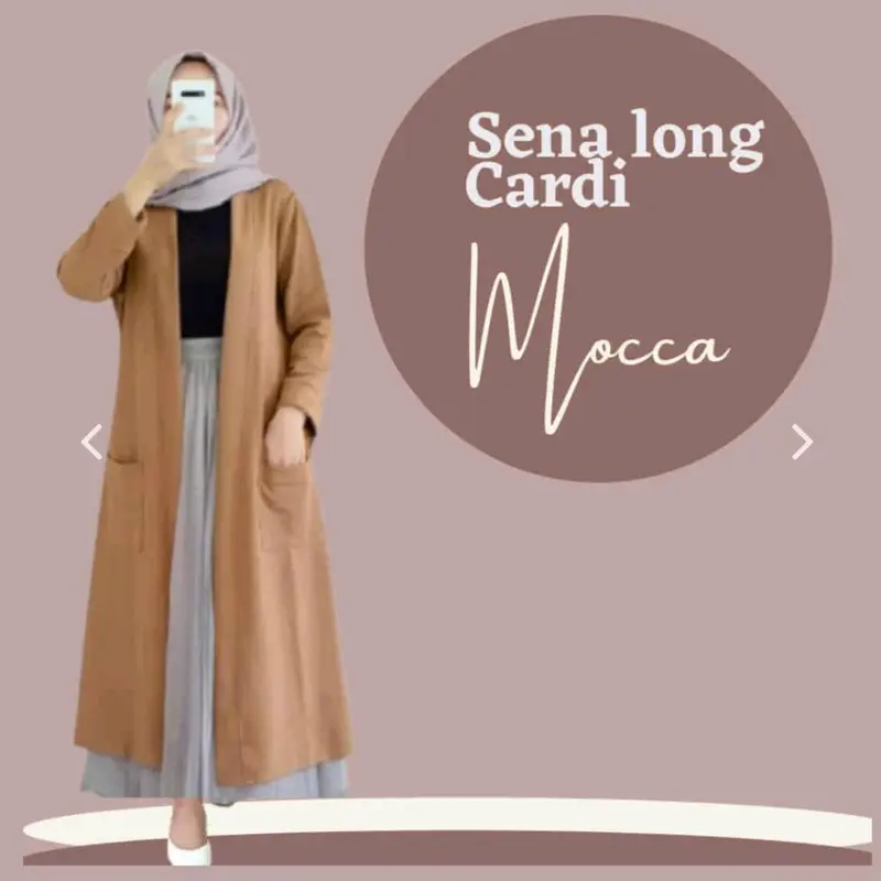 sena long  cardi/ cardigan cringkle airflow Premium Outer Baju Fit Muslim Panjang 2