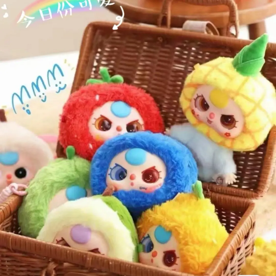 Baby three Orchard Plush Pack จี้ผลไม้กล่องตาบอดทำด้วยมือตุ๊กตาแฟชั่นเครื่องประดับของขวัญสำหรับสาว ๆ