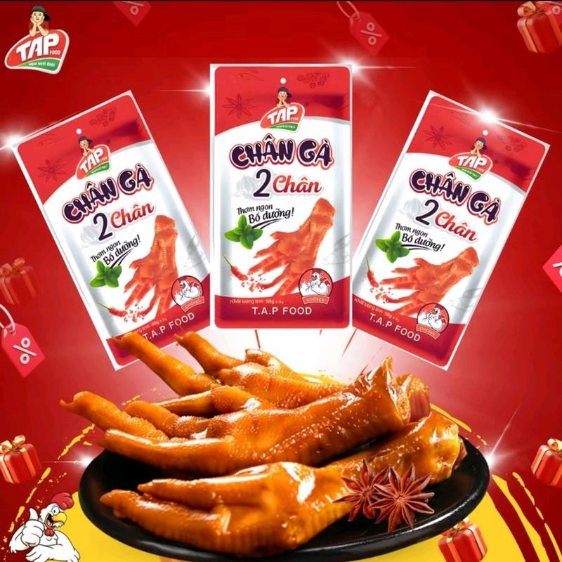  Combo 10 Chân Gà ĐÔI Tap Food Siêu Hời 58g gói  2 chân gói  Cay Nhiều Có Xương 