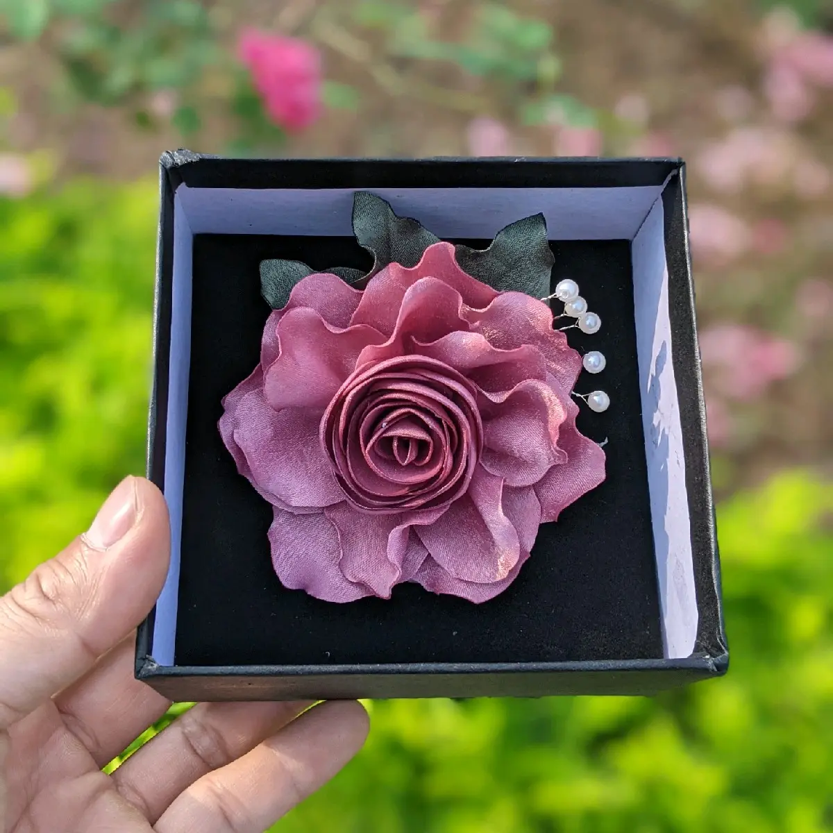 [ Hàng Thiết Kế ] Hoa cài áo váy handmade ruy băng gấm cao cấp