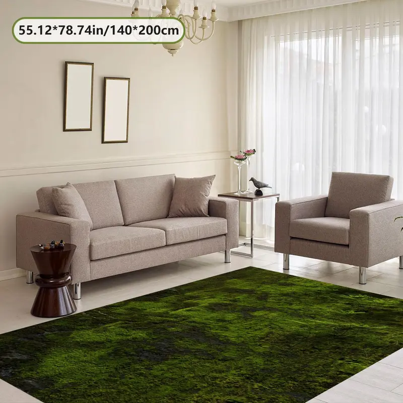 Moss Pattern Floor Mat, 1 Count Non-slip Washable Floor Carpet, Decorative Area Rug for Home Living Room Bedroom Hotel Dormitory 5