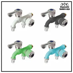 Keran Cabang Shower ABS Kran Air Double Plastik Kamar Mandi Toilet WC 1/2 Inch Pvc