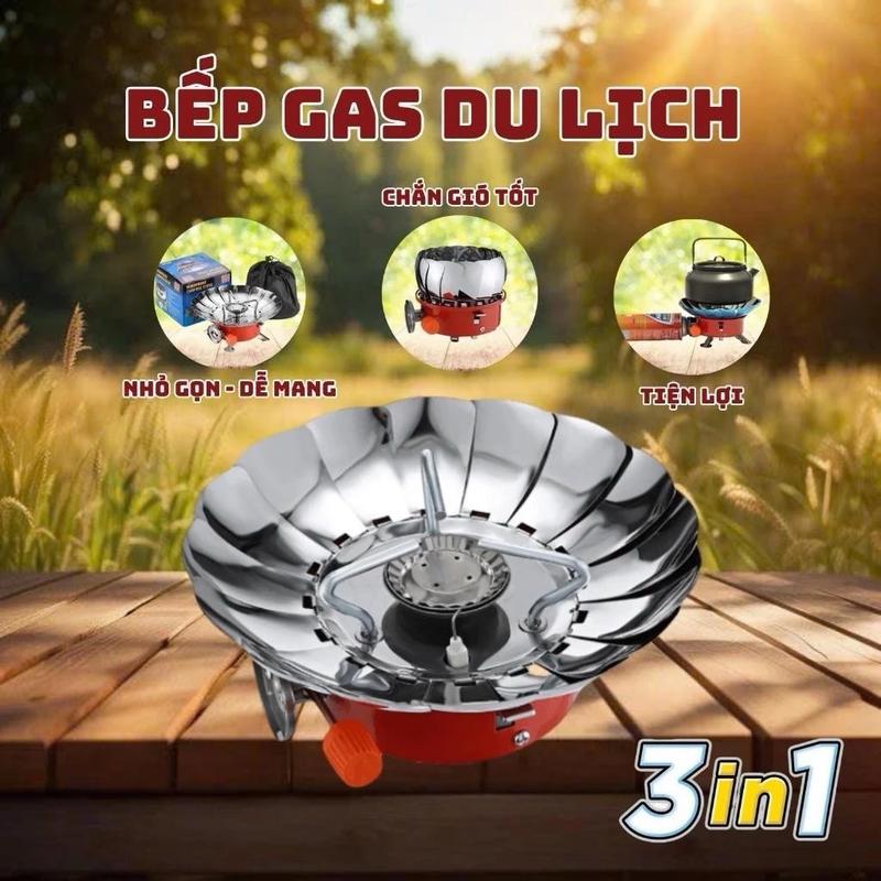 Bếp Gas Mini Cắm Trại Có Tấm Chắn Gió Gập Lại Tiện Lợi - Nam, Picnic Camping Dã Ngoại Bi 2