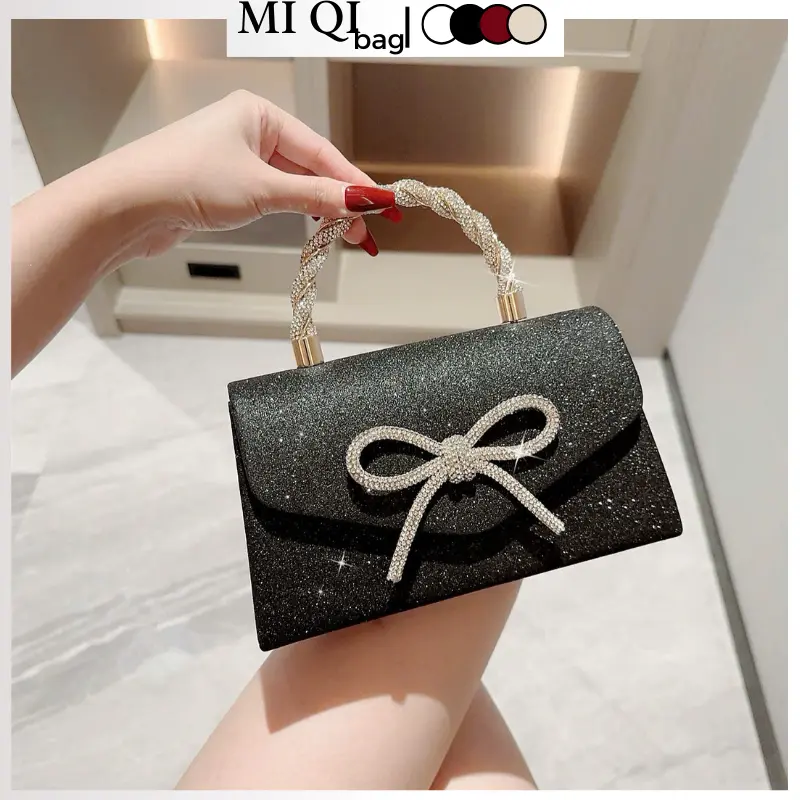 Túi Xách Nữ Quai Xách Đeo Chéo Gắn Đá Bling Bling Lấp Lánh ĐI Tiệc Đi Chơi Sang Chảnh MIQI BAG TX-32