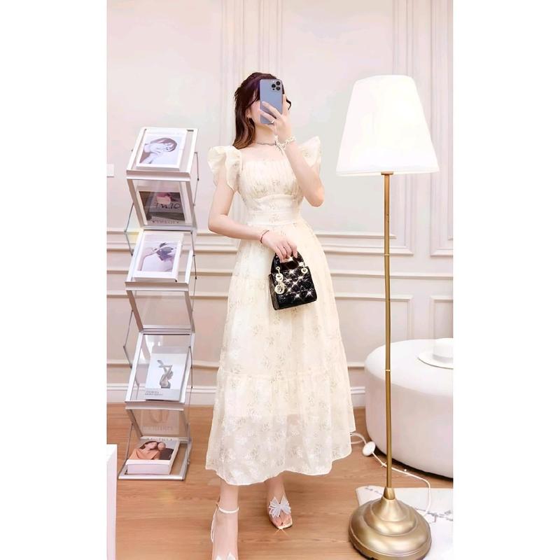 Đầm nữ dáng xòe cánh tiên phối voan ngực xinh xắn 086 Women Voi Dress 1