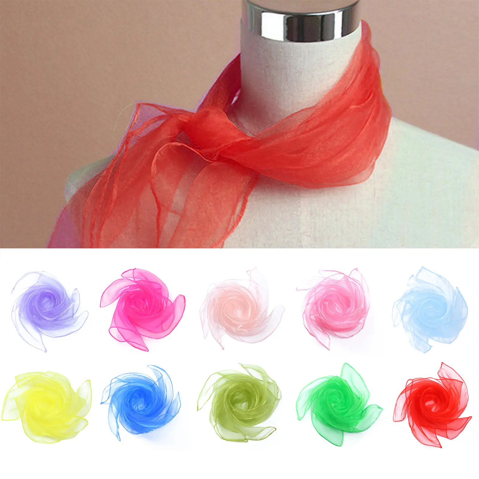 Pdinshz 12 Pcs Dance Scarves for Kids Square Juggling Scarf for Babies Toddlers Children Music Rhythm Movement Accessories for Magic Tricks Performance