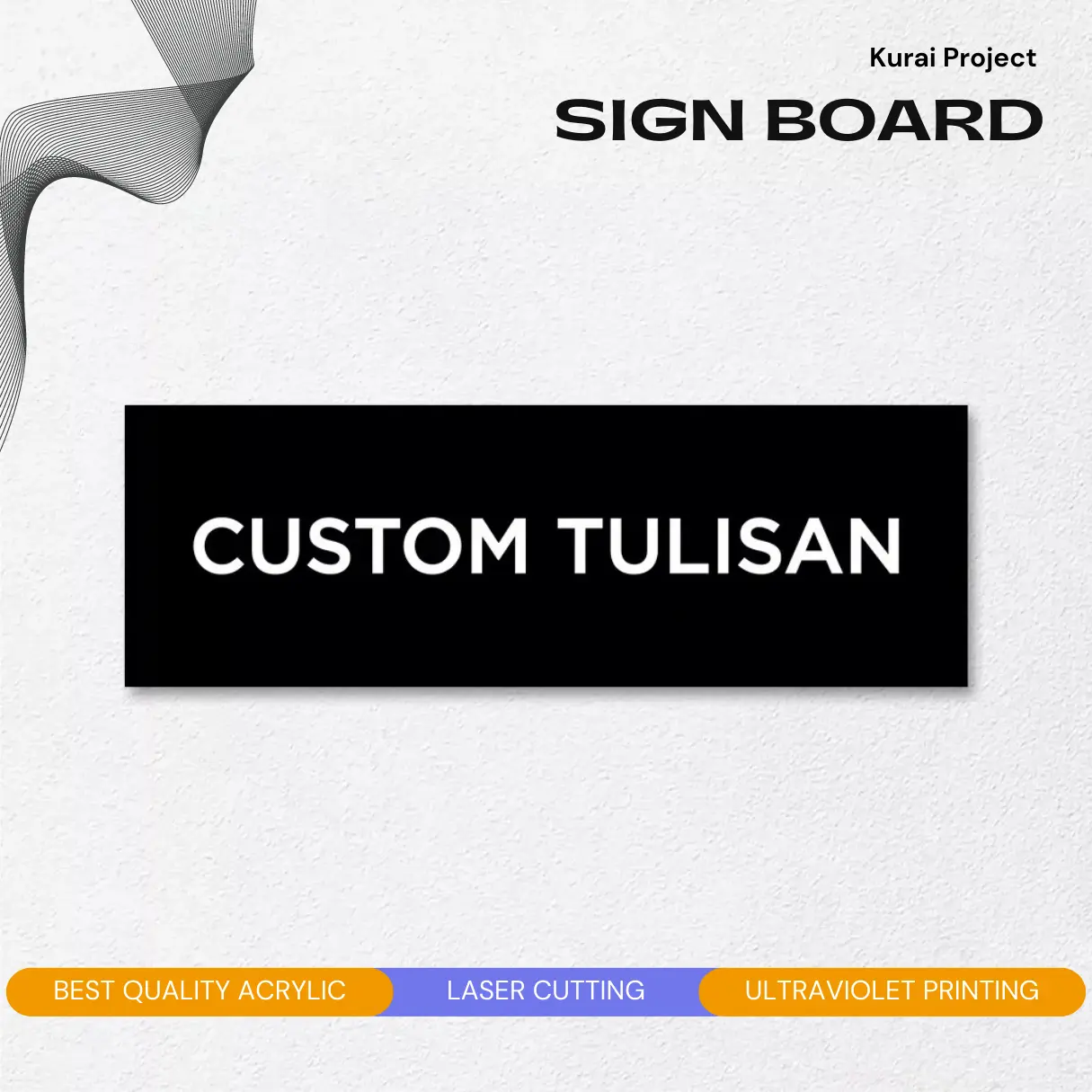 Akrilik Custom Papan nama - Acrylic Custom Sign Board Nama Ruangan - Akrilik Print Papan Nama Ruang Kantor Petunjuk Label Acrylic Tempel