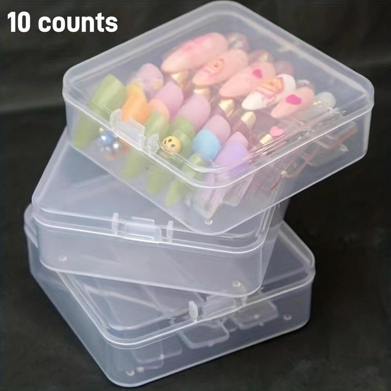 10pcs Transparent Storage Boxes, Mini Multi-functional Portable Storage Boxes, Creative Items Organizers 1
