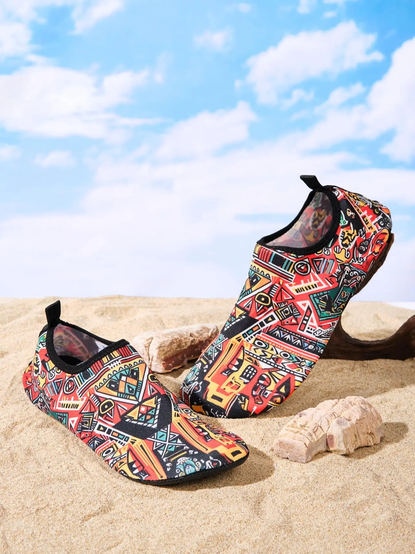 Women's Ethnic Pattern Slip On River Trekking Shoes, Water Shoes for Women, Boho Comfort Sports Shoes for Beach, 2024 Summer Water Shoes Aqua Shoes, Non-slip Quick Drying Outdoor Sports Shoes