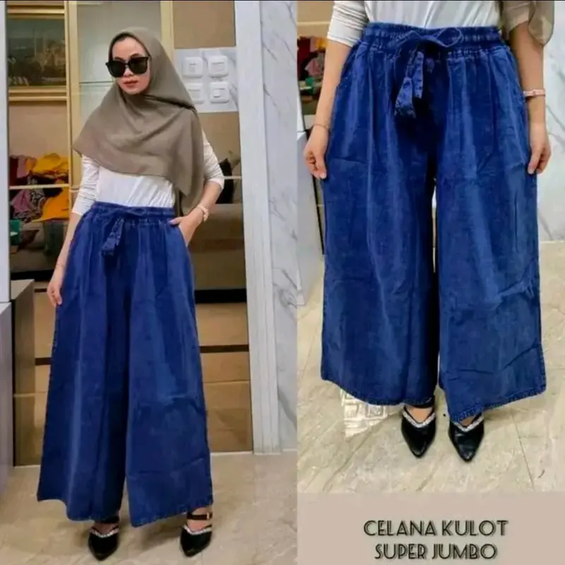 Daily Kulot Jeans Standar Jumbo Pinggang full Karet Muat BB 95 kg 1