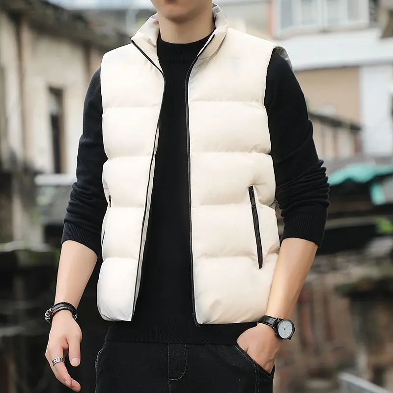 Áo Vest Độn Bông, Áo Khoác Nam Mùa Thu Và Mùa Đông, Cỡ Lớn, Thiết Kế Thời Trang Thanh Niên, Không Tay, Áo Mặc Bên Ngoài, Thích Hợp Cho Nam Giới 1