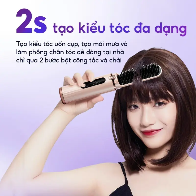 Lược Điện Không Dây Chải Tóc Chăm Sóc Tóc Suôn Mượt Tạo Kiểu Dễ Dàng Mang Theo - Lược Điện Có Dây Ion Âm 3