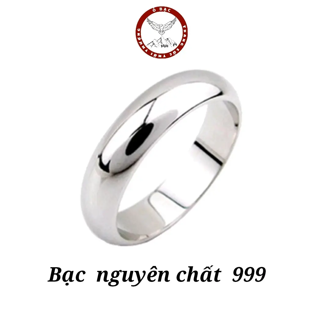 Nhẫn bạc ta tròn trơn nguyên chất 999