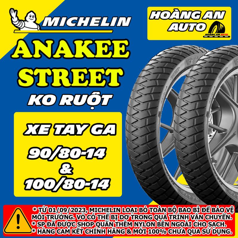 (90/80-14 & 100/80-14) Cặp vỏ lốp xe Michelin Anakee Street cho TAY GA: Airblade 150 160, Vario 150, Vision, Click... , Vỏ ko ruột - giá 1 cặp