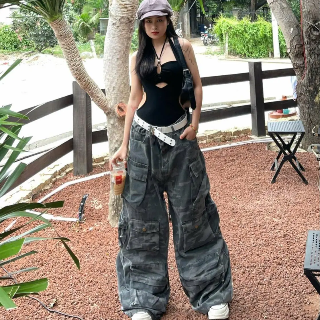 Quần Camo Jeans Túi Hộp Ống Rộng UNISEX , Hàng Cao Cấp Loại 1 Phong Cách Đường Phố Style Ngầu M.I.O STORE - Hình Thật