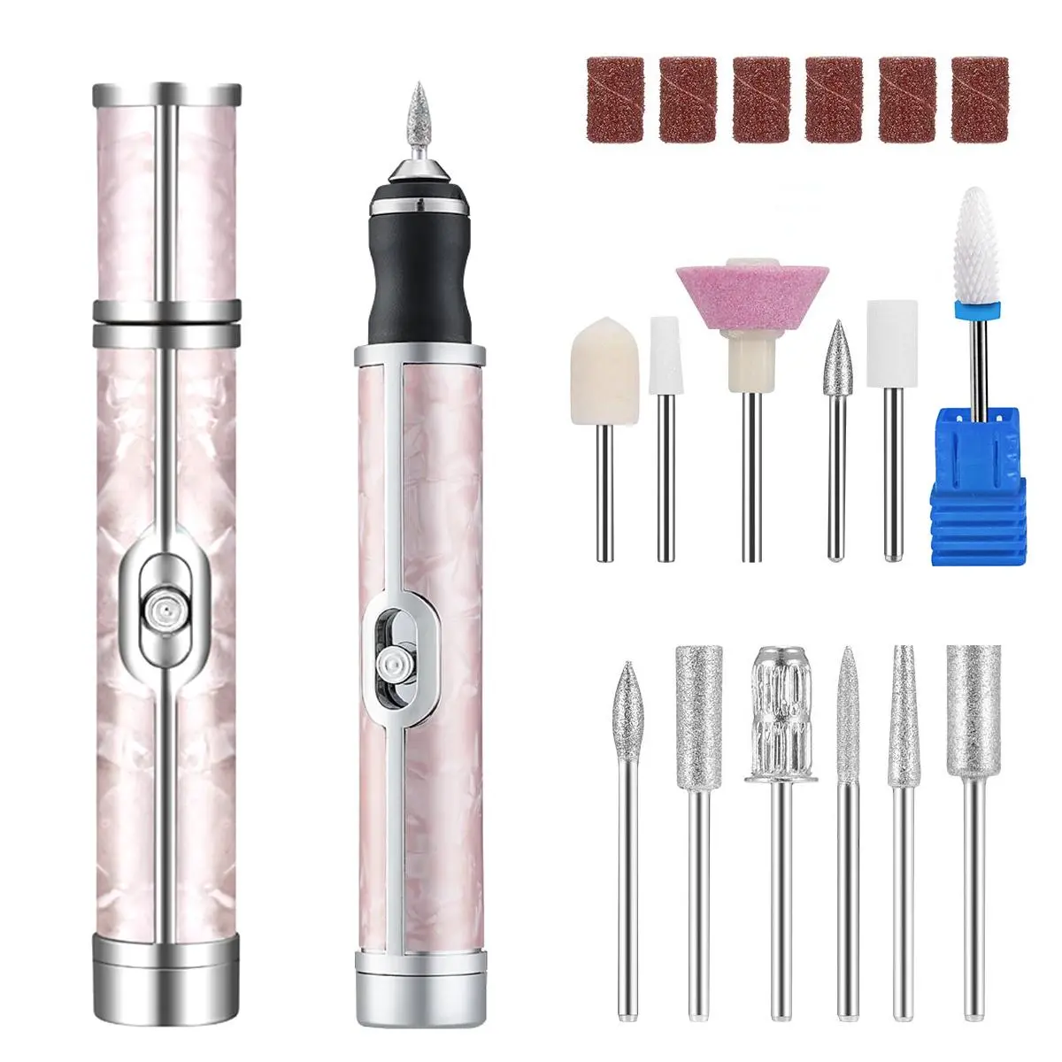 Rechargeable Nail Polishing Machine, 1 Set Portable Nail Art Nail Drill Tool for Home Salon Use, Professional Manicure Tool for Women & Girls, Valentine's Day Gift