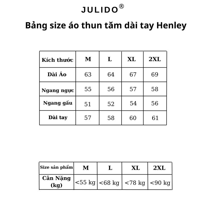Áo thun tăm nam dài tay cổ Henley 3 cúc - JULIDO 7
