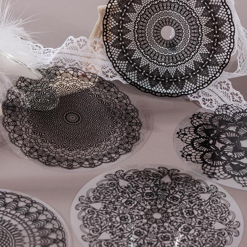 Vintage Lace Pattern Material Paper, 100pcs/box Mixed Style Scrapbooking & Stamping Paper, DIY Decorative Material for Scrapbooking & Journal Making 5