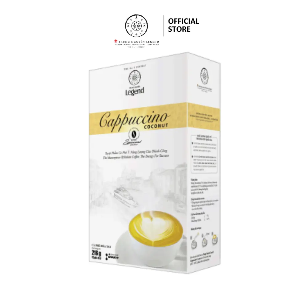 Cà phê Cappuccino Hương Dừa Coconut - Cafe Hòa tan Capuchino Trung Nguyên