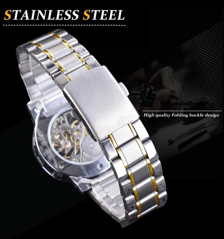 Product Introduction of Men's mechanical watches New Fashion Classic Hollow Rhinestone Manual Manipulator Men's Watch 20