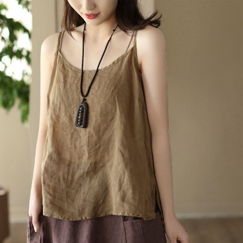 Áo Vest Hai Dây Bên Trong Cổ Điển Thương Hiệu Nhật Bản, Dành Cho Nữ, Chất Liệu Bông Và Vải Lanh, Thích Hợp Cho Mùa Hè 2024, Áo Cotton Và Vải Lanh Mặc Trong, Giảm Giá Xả Hàng 4