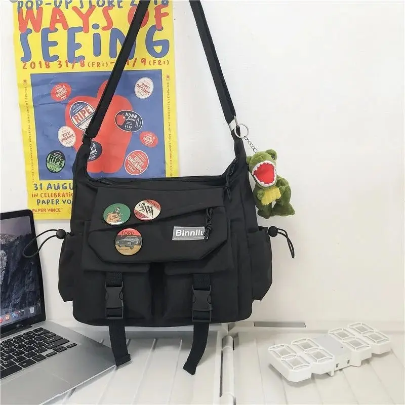 【COD】Tas travel untuk pria dan wanita/tas bahu/tas kanvas/unisex/tas kasual/tas fashion Korea berkapasitas besar/tas bahu impor/temperamen kasual/tas kasual pasangan/2 gaya untuk dipilih 5