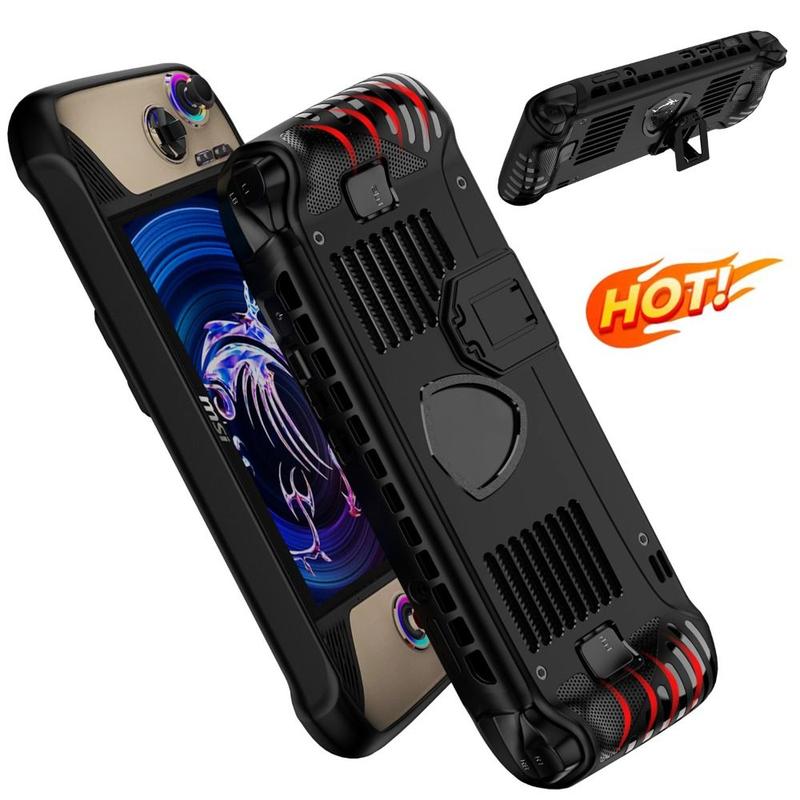 unioff Chuyên nghiệp Có chân đế Hộp đựng máy chơi game cầm tay Mềm TPU Vỏ bảo vệ Công thái học Chống trượt Vỏ máy chủ for MSI Claw 8 Ai + 2025