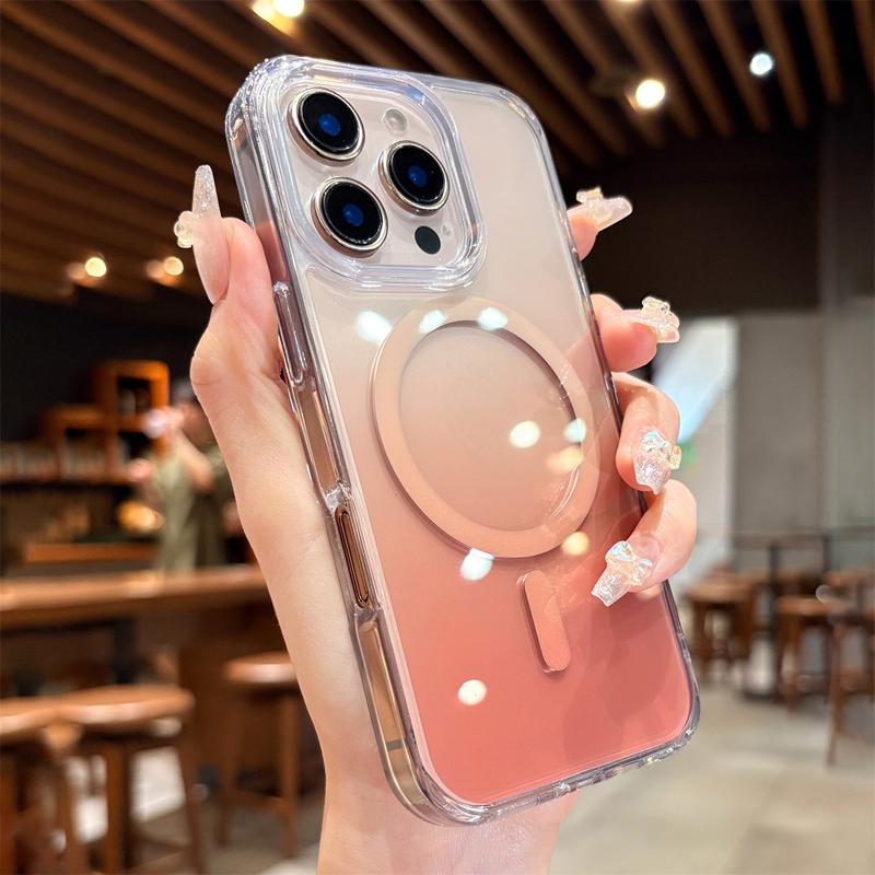 Ốp Điện Thoại Từ Tính Nhiều Màu Gradient Dành Cho iPhone 13 14 15 16 Pro Max Và 16 Plus Ốp Trong Suốt Ốp Chống Sốc