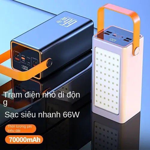 Sạc Dự Phòng Dung Lượng Lớn, 50000 mAh, Sạc Nhanh, Có Đèn LED, Sạc Cầm Tay, Dung Lượng Lớn. Chống Nước Pin Dự Phòng Sạc Pin