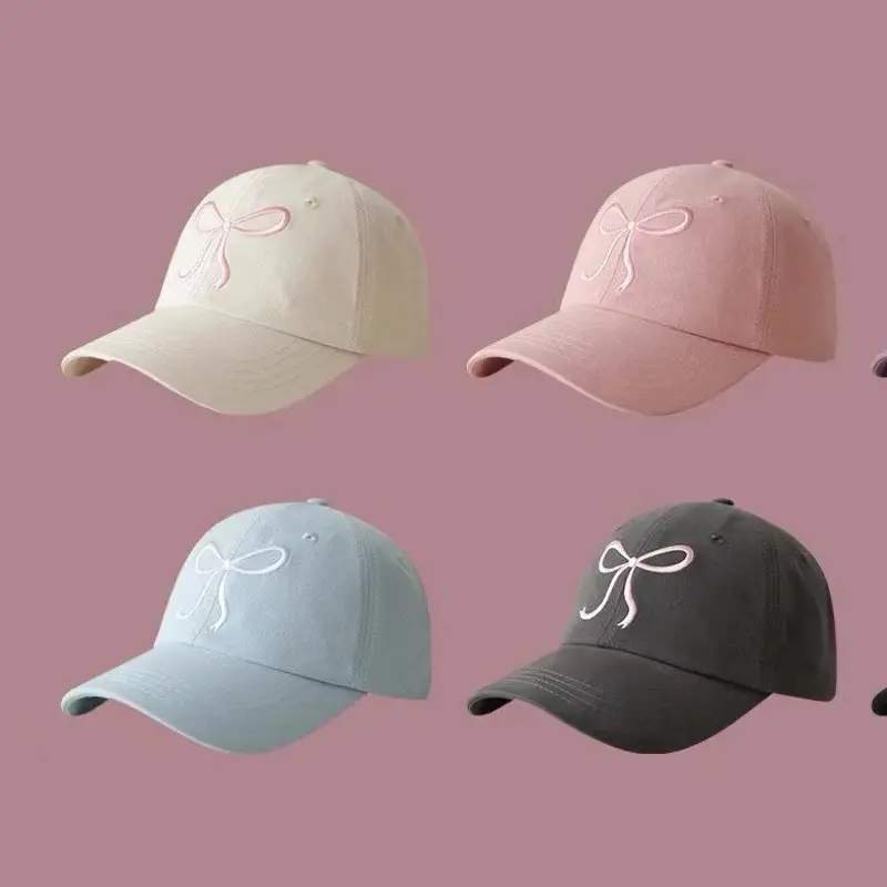 COD Topi Fashion CAP BORDIR PITA Bow Simple Korean Look Cute Ribbons Cap lucu 1