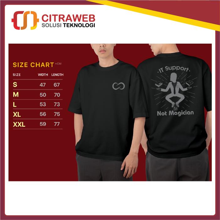 Product Introduction of T-Shirt IT Support is Not Magician Lengan Pendek Unisex Hitam 0