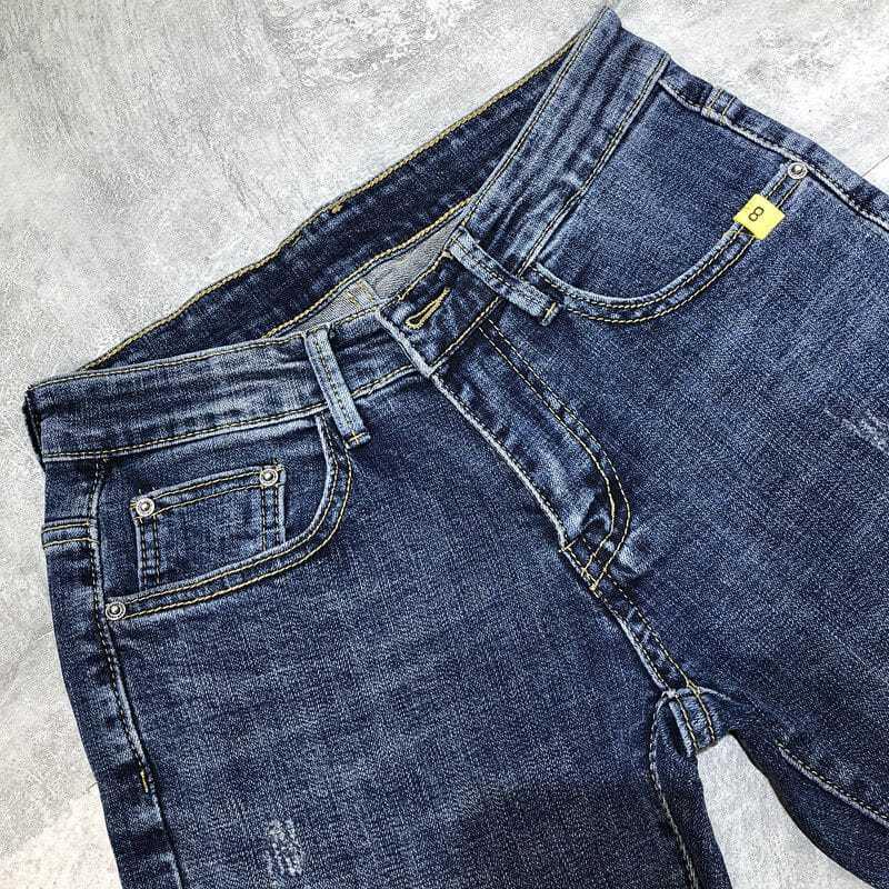 Product Introduction of Seluar Jeans Lelaki, Slim Fit, Kurus, Gaya Korea, Regangan, Trendi, Semangat Sosial, Sesuai untuk Musim Bunga dan Musim Luruh 9
