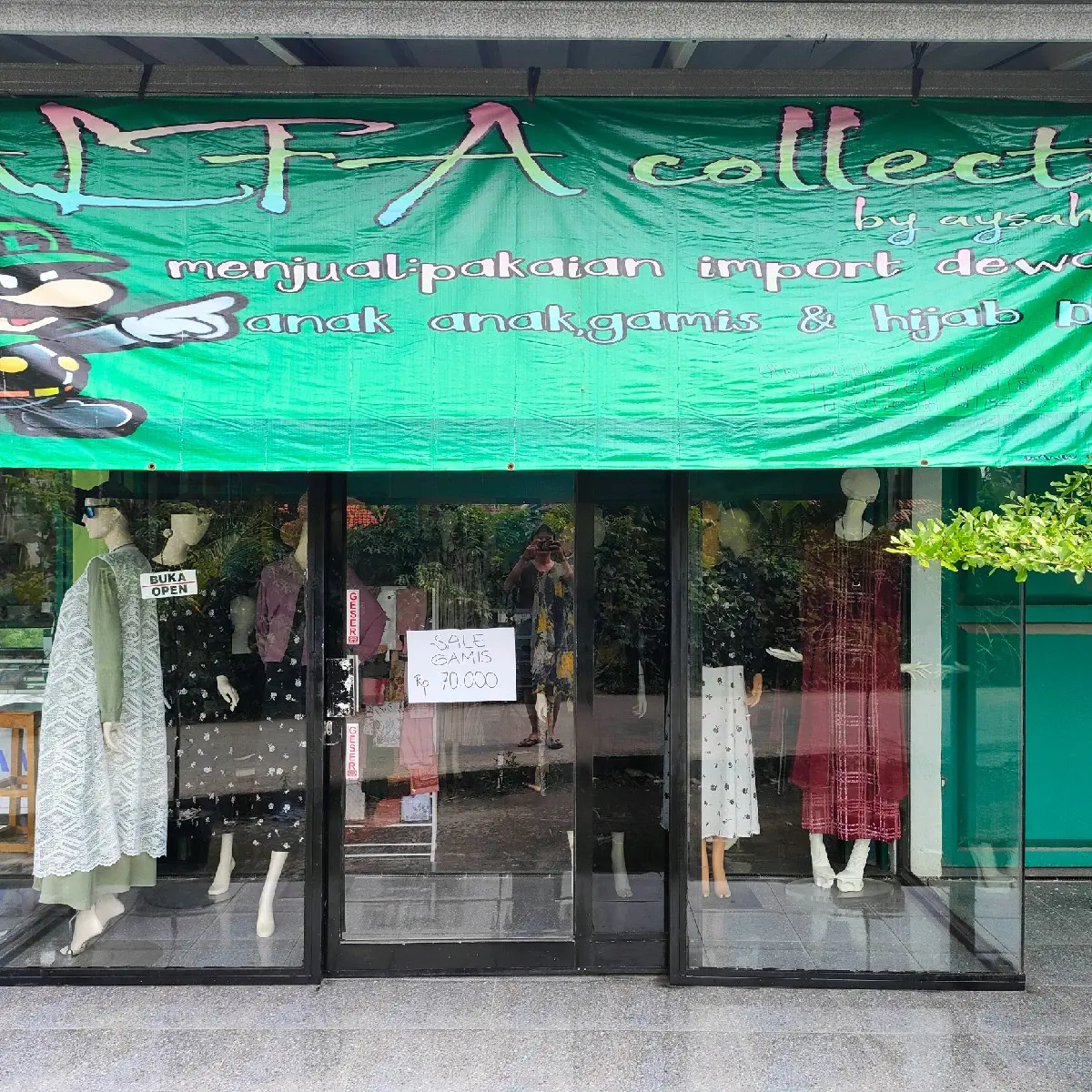gamis, atasan, 2 in 1, setalan, MIDI, dress, sarimbit Katun Hitam Polos Bunga, abaya Wanita Motif Syari Remaja