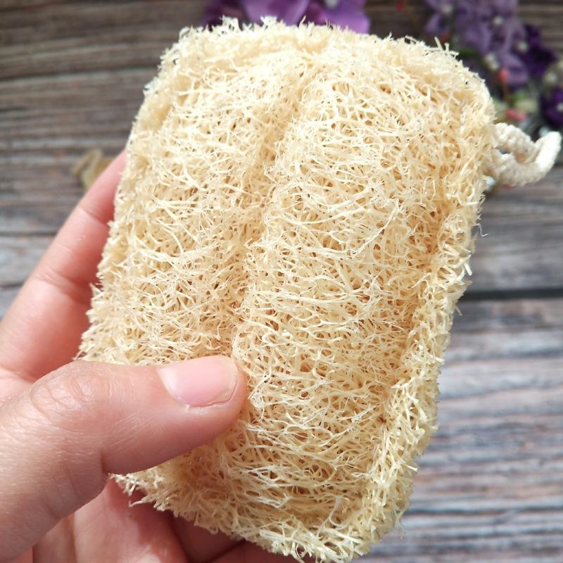 Product Introduction of Natural Loofah Bath Sponge, 4 Counts Bath Loofah, Bathing Accessories for Home Bathroom, Bathing Supplies, Home Supplies 5