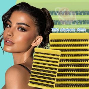 80D False Eyelashes, 200 Clusters Natural Look Eyelash Extensions, Self Grafting Curl Eyelashes, Eye Makeup Enhancement False Eyelashes for Women & Girls, Cosmetic, Thick Volume