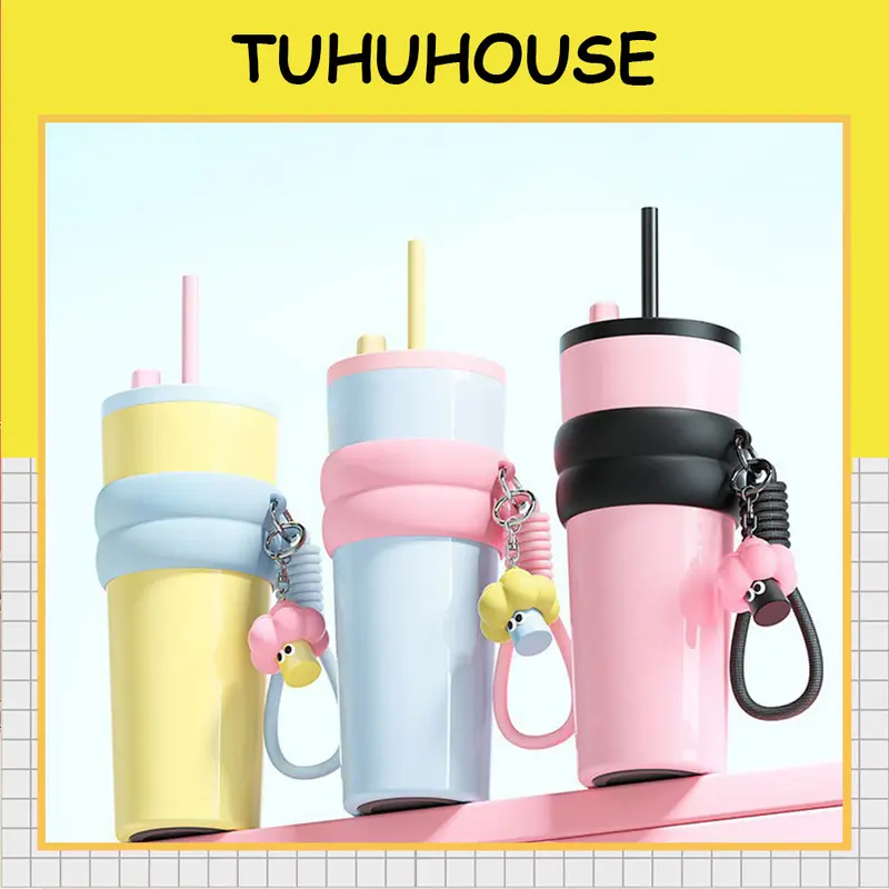 Ly giữ nhiệt khắc tên Fun 710ml, ly giữ nhiệt nóng lạnh inox 316 cao cấp có quai xách tiện lợi – TUHUHOUSE