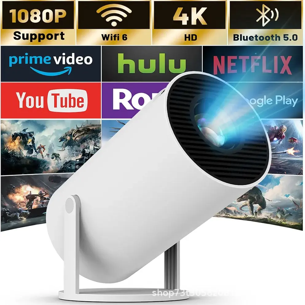 " [2025]Christmas gift New Release: Best-Selling Smart HD Bluetooth Projector |   Wireless Connectivity, Portable 1080P Home Cinema, Easy Setup, Phone & Laptop Compatible" Audio 3326 Android Version [600P]