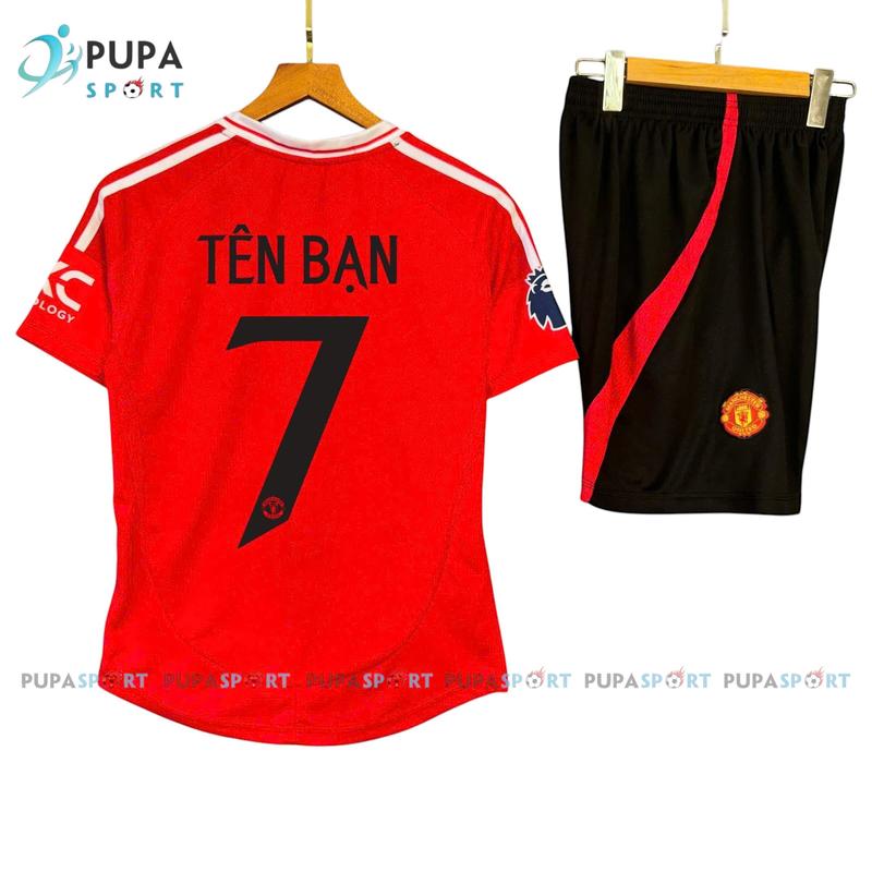 Bộ Đồ Đá Banh Hd, Mờ U Sân Nhà 2025 Snap Màu Đỏ Cổ Tròn, Vải Thun Mè Hàn Thoáng Mát Unisex Top Sport  Nam Quần Tập Thể Dục Quần Tập Thể Dục Áo Thun 2