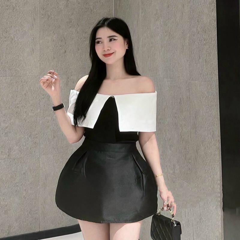 Chân váy tafta Lisa.Bigsize dáng ngắn có chun lưng và lót quần bảo hộ dành cho nữ Women chân váy  tafta Voi Voan 2