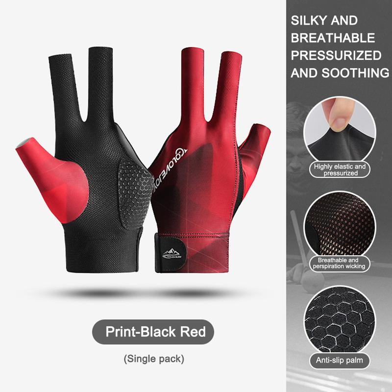 Product Introduction of Open Finger Billiard Gloves Breathable Polyester Snooker Sport Glove Adjustable Sticker Smooth Soft Lightweight Amateur Training 22