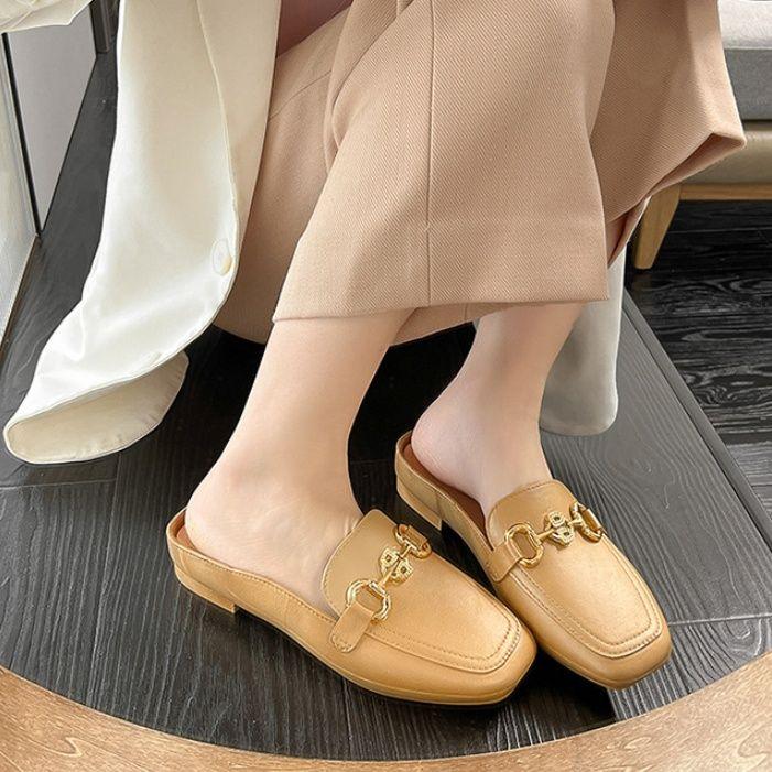Giày Sục Thiết Kế Phong Cách Cổ Điển Giày Nữ, Dép Lười Nửa, Thanh Lịch Và Đi Chơi, Giày Lười Nữ Lofter, Thích Hợp Cho Mùa Lò Xo Và Mùa Thu, Giày Ngoài Trời, Xu Hướng Năm 2025 6