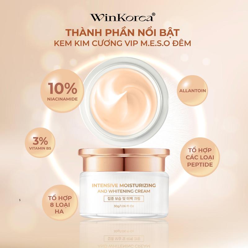 Kem Kim Cương Vip M.E.S.O Đêm Giúp Cấp Ẩm Và Dưỡng Ẩm Da Dưỡng Trắng Da Mịn Màng Thương Hiệu: WinKorea Collagen Skincare Nữ Chăm Sóc Da Làm Đẹp Da