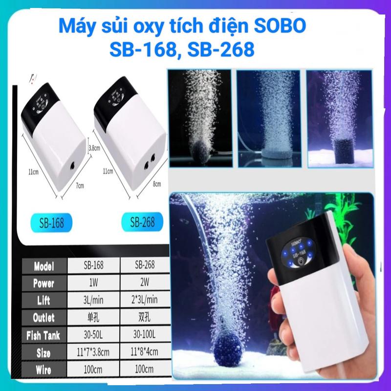Máy sủi oxy tích điện SOBO SB-168, SB-268,