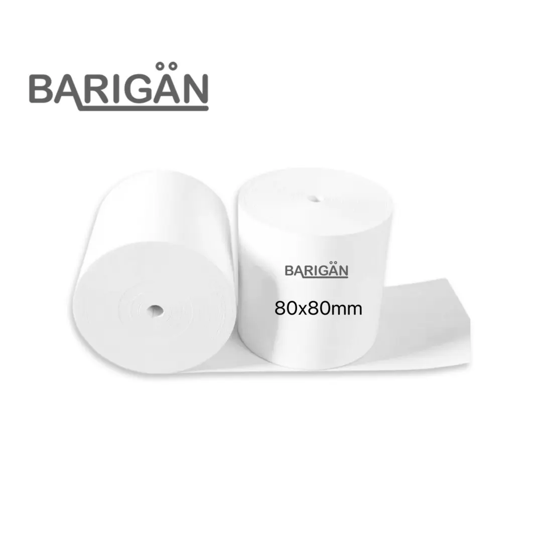 (20 ม้วน - 50 ม้วน) 80x80mm กระดาษความร้อน ใบเสร็จ ใช้งานกับเครื่องปริ้นใบเสร็จ80มม. ได้ทุกรุ่น เนื้อแน่น ไม่มีแกน