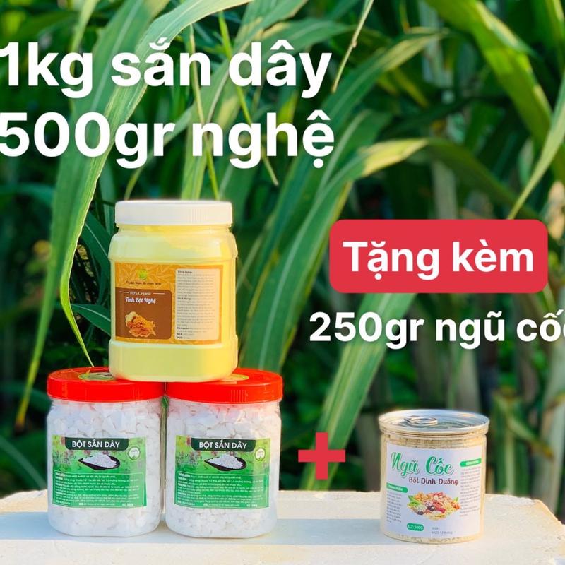 COMBO 1KG BỘT SẮN DÂY VÀ 500GR TINH BỘT NGHỆ + TẶNG KÈM 250GR BỘT NGŨ CỐC Food Thức Ăn
