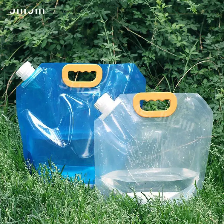 JIIIJIII Outdoor portable water storage bag Foldable drinking water bag Thickened food-grade soft water bag Suitable for travel, mountaineering, camping Can be used for water, beverages, wine, cooking oil