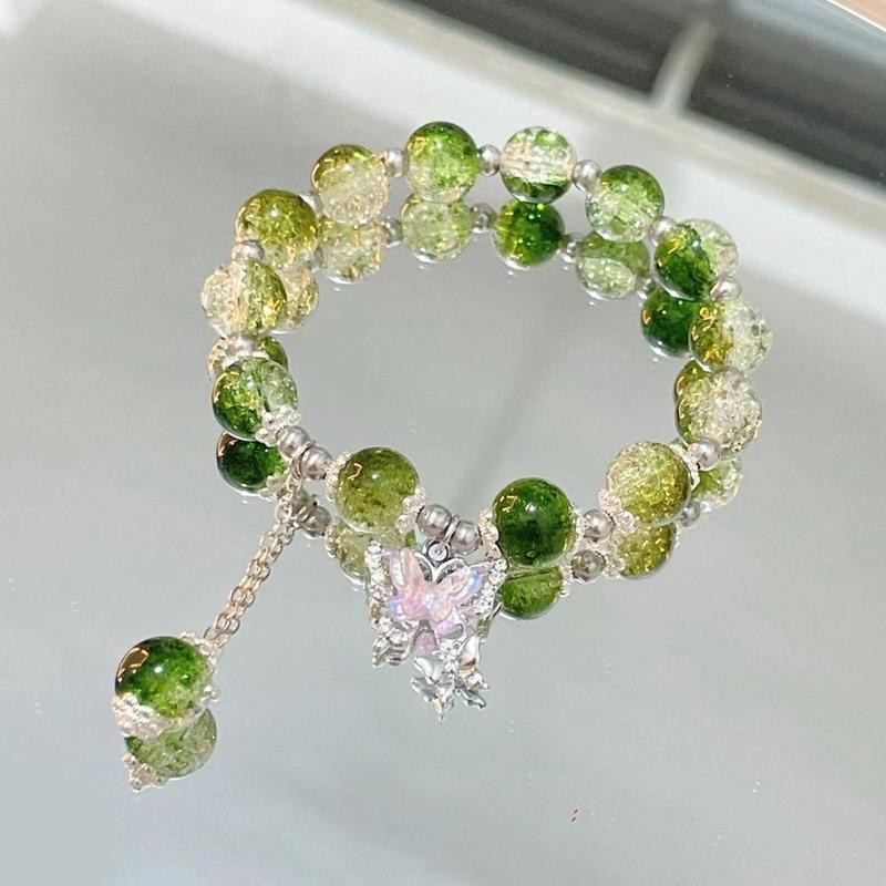 Bộ Hạt Nghiền Màu Xanh Dương, 3 Cái, Dây Bướm, Vòng Tay Học Sinh, Hoa Và Hoạt Hình, Đính Cườm, Đầy Màu Sắc, G3N0 7